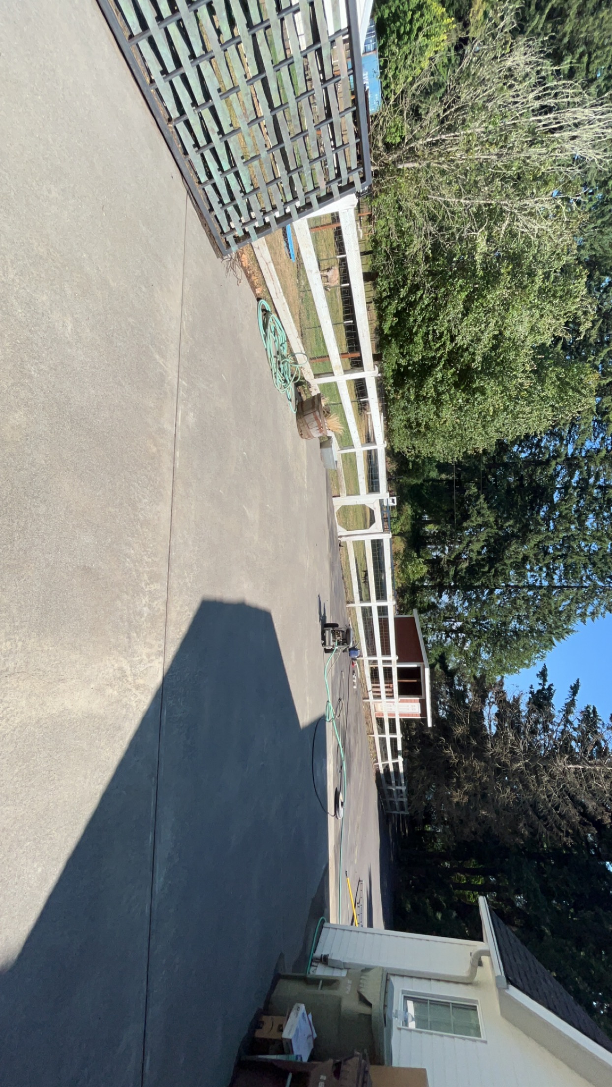 Clean cement driveway.
